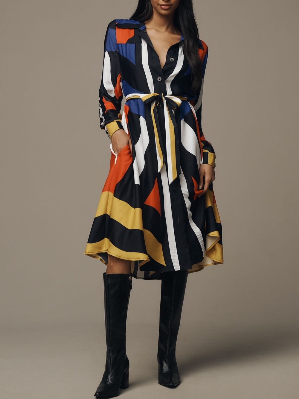 Farm Rio, Anthropologie woman’s shirt dress Multi XL missing belt - Picture 11 of 12